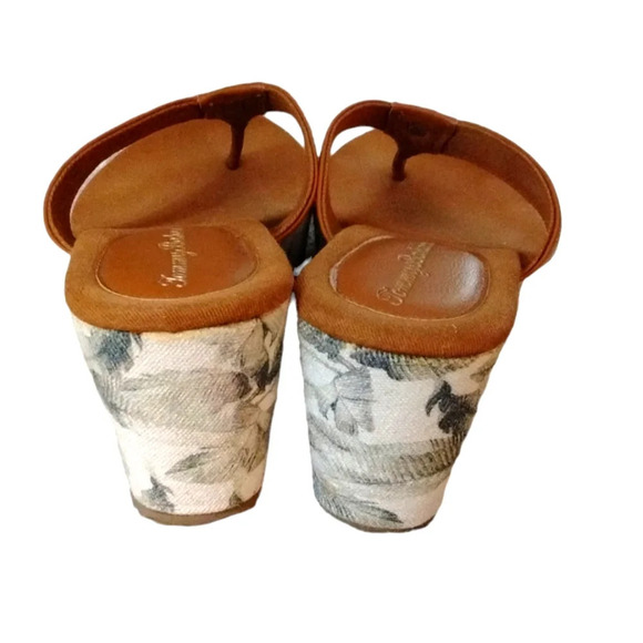 Tommy Bahama Seige Topical Thong Wedge Sandals size 7 - Picture 7 of 10